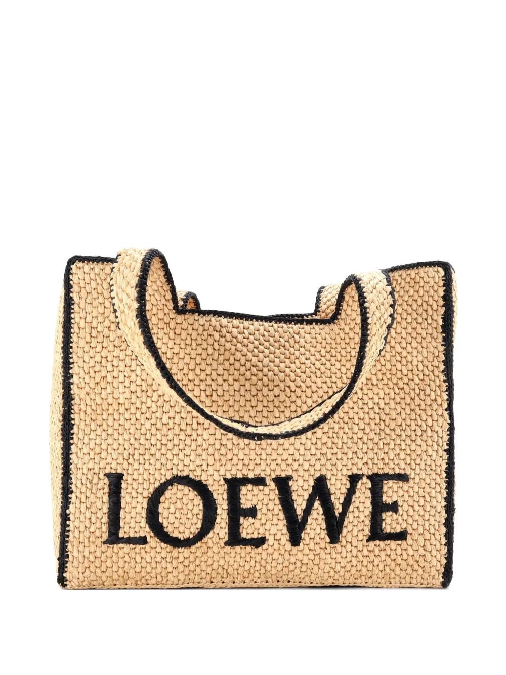 Paula's Ibiza Logo Raffia Large Tote Bag
