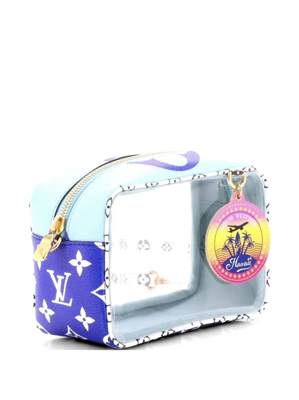Pre-owned Louis Vuitton Beach Pouch Limited Edition Cities Colored Monogram Giant Clutch Bag In Blue