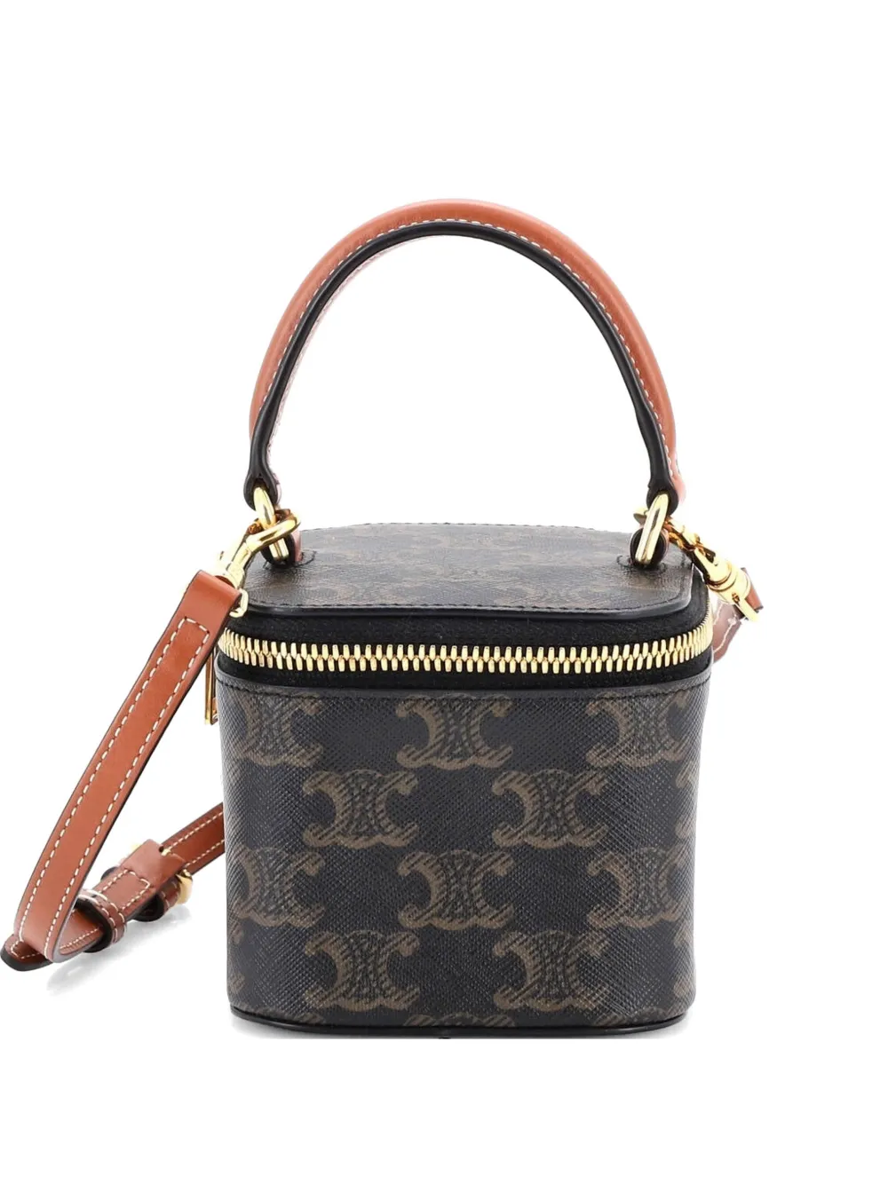 Celine Pre-Owned Top Handle Square Vanity Case Triomphe Coated Canvas Mini shoulder bag - Marrone