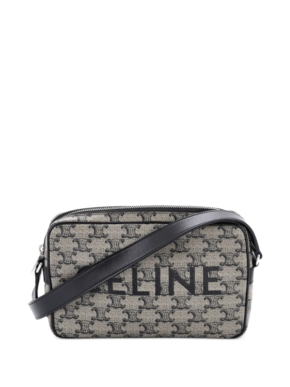 Celine Pre-Owned Logo Messenger Bag Triomphe Coated Canvas Medium crossbody bag - Nero