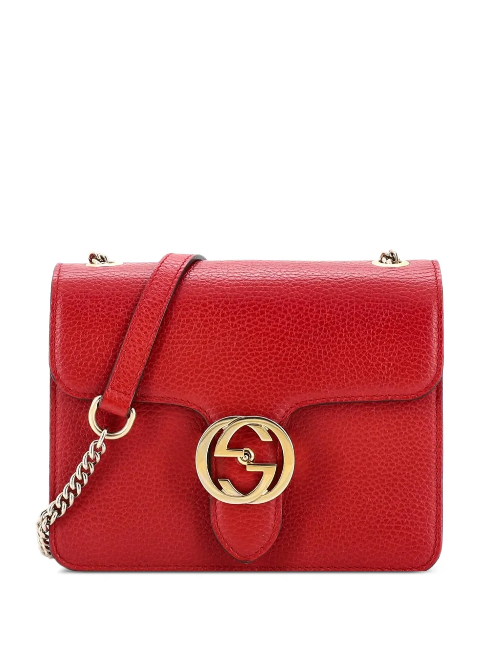 Gucci Pre-Owned Interlocking Leather Small shoulder bag - Rosso