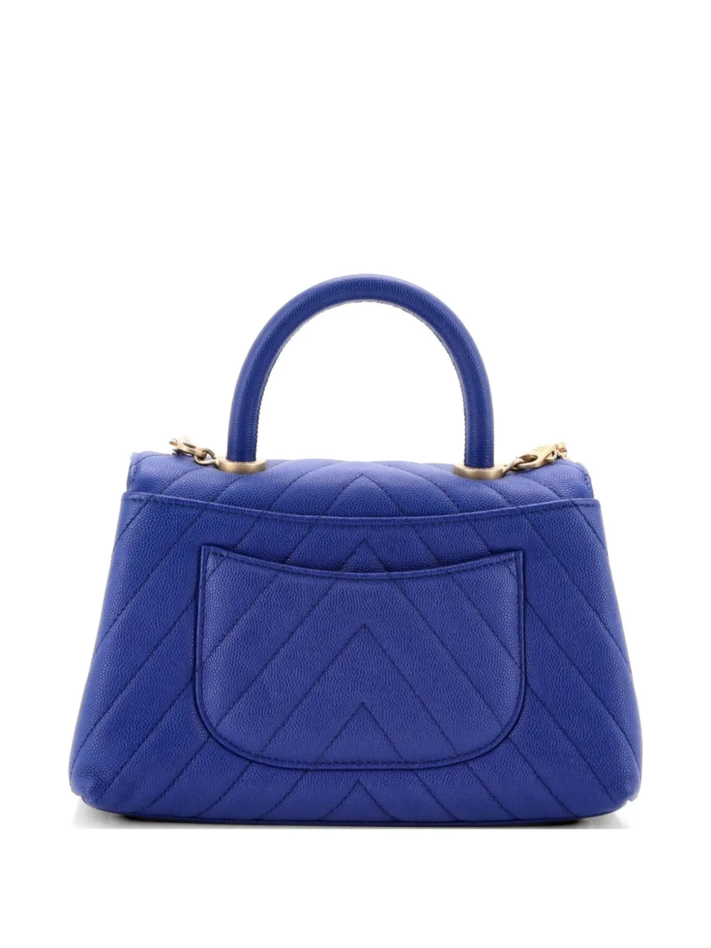 Coco Top Handle Bag Chevron Caviar Mini Shoulder Bag