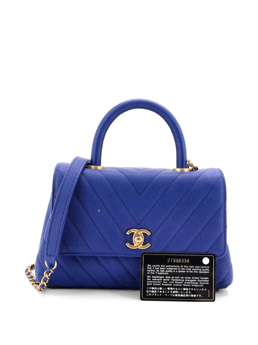 Coco Top Handle Bag Chevron Caviar Mini Shoulder Bag