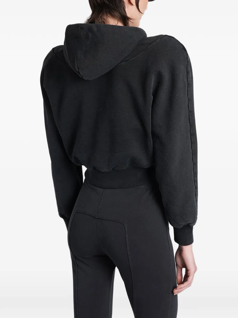VETEMENTS Hoodie met gewatteerde schouders en rits Zwart