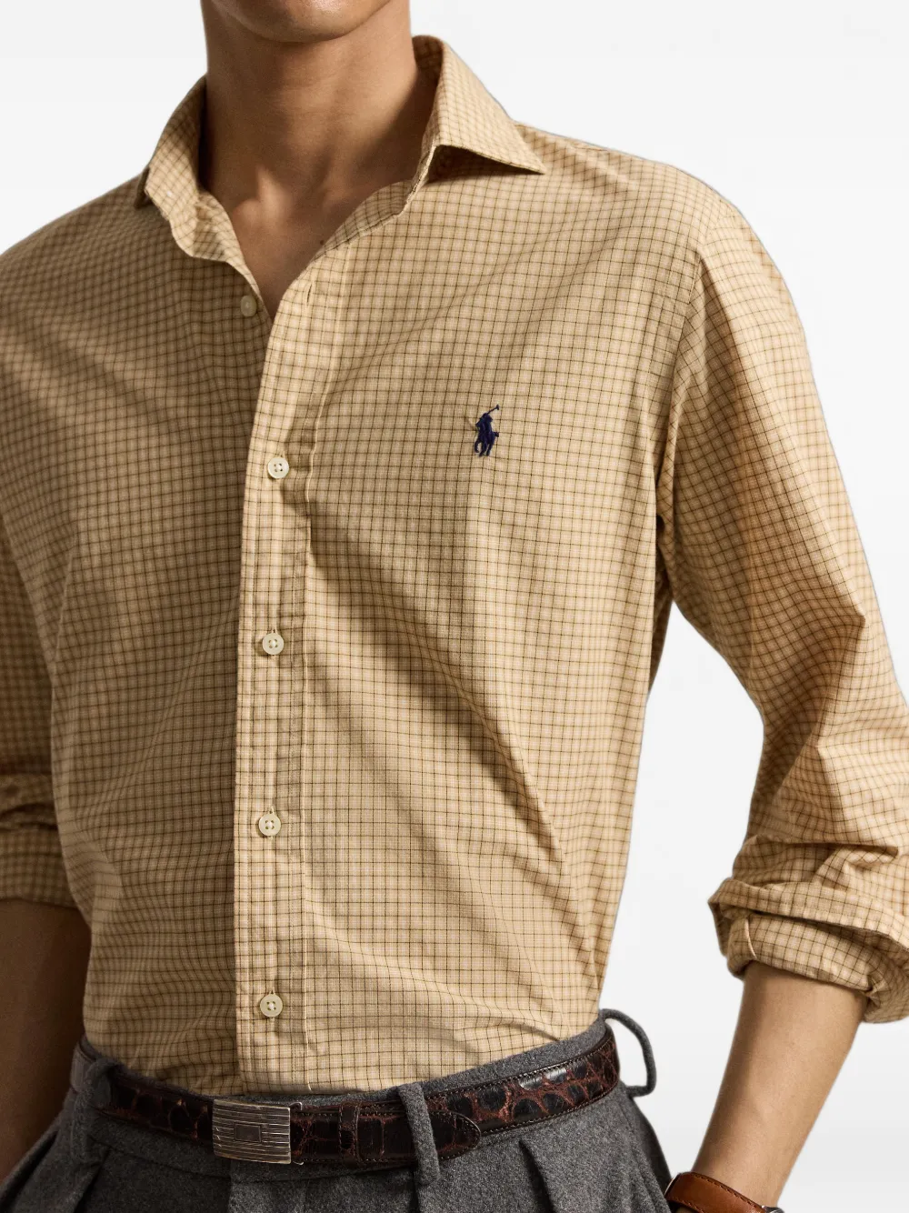 Polo Ralph Lauren Geruit popeline overhemd Beige