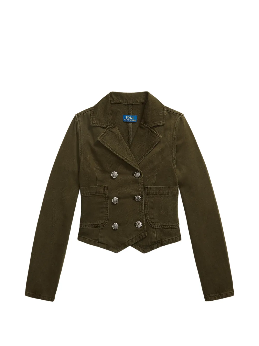 POLO RALPH LAUREN KIDS double-breasted denim jacket - Verde