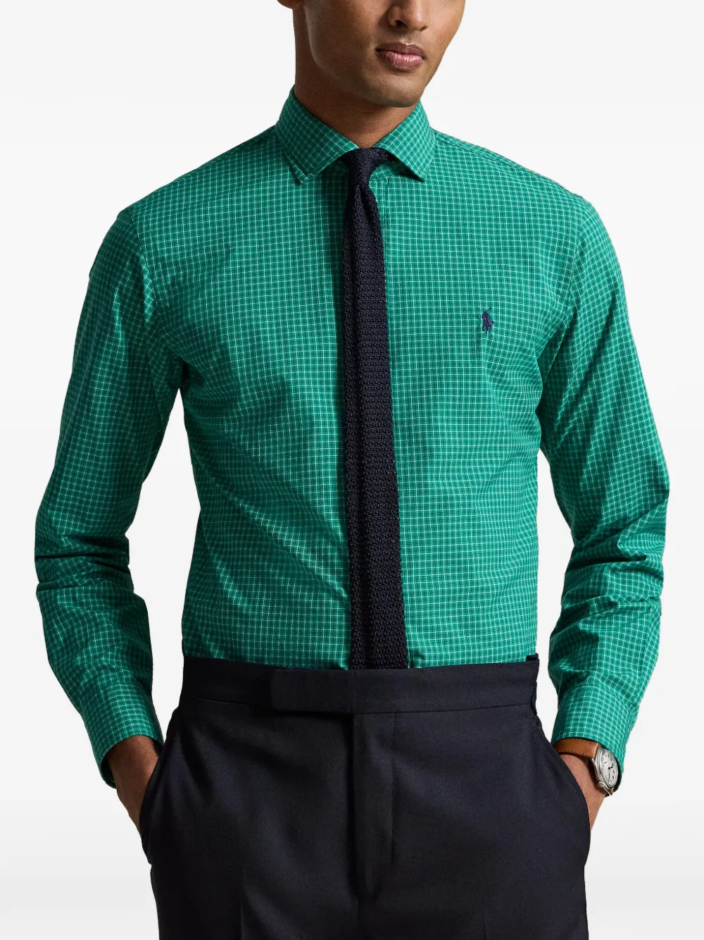 Polo Ralph Lauren Custom-Fit geruit popeline overhemd Groen