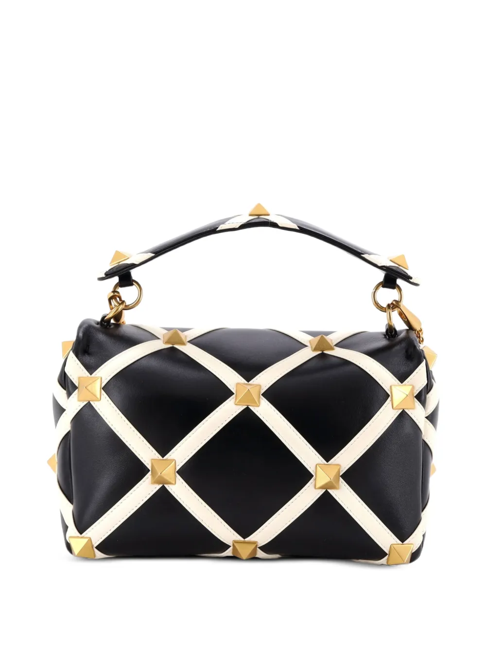 Roman Stud Flap Bag Quilted Leather Large Crossbody Bag
