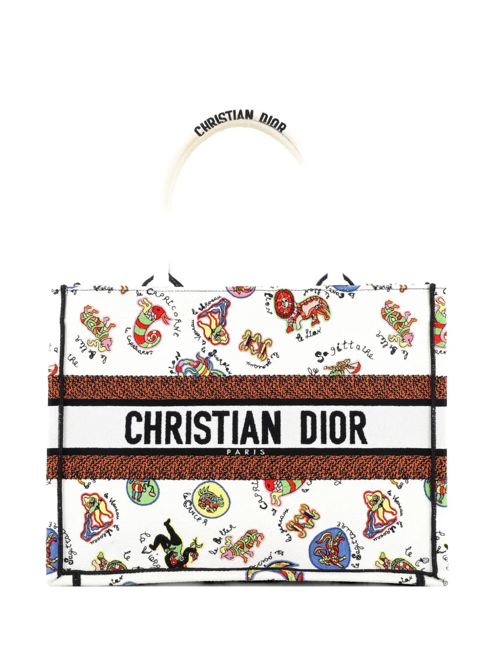 Christian Dior Pre-Owned Book Embroidered Canvas Medium tote bag - Multicolore