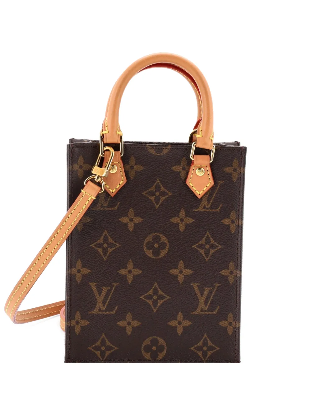 Louis Vuitton Pre-Owned Petit Sac Plat Bag Monogram Canvas crossbody bag - Marrone