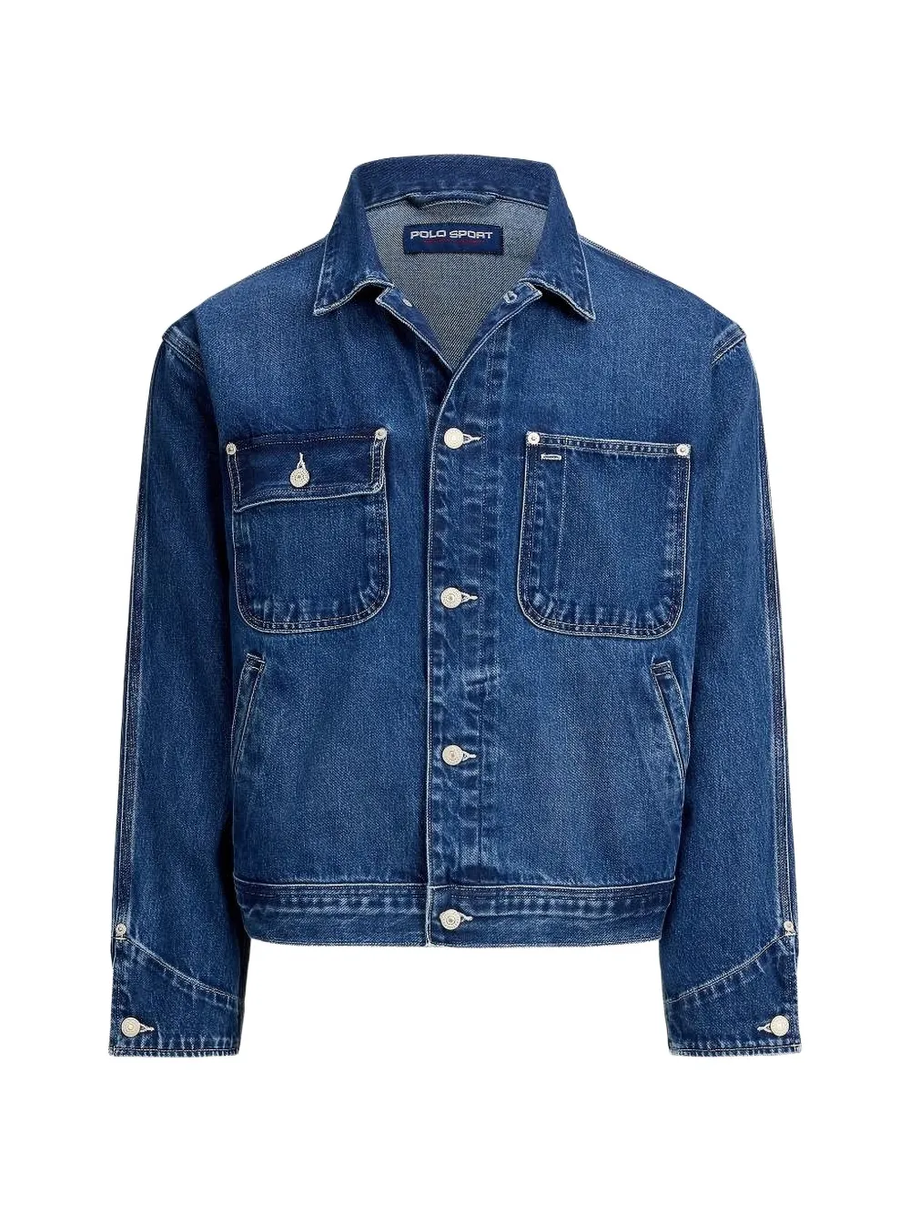 Polo Ralph Lauren limited-edition flag-artwork patch-pocket denim jacket - Blu