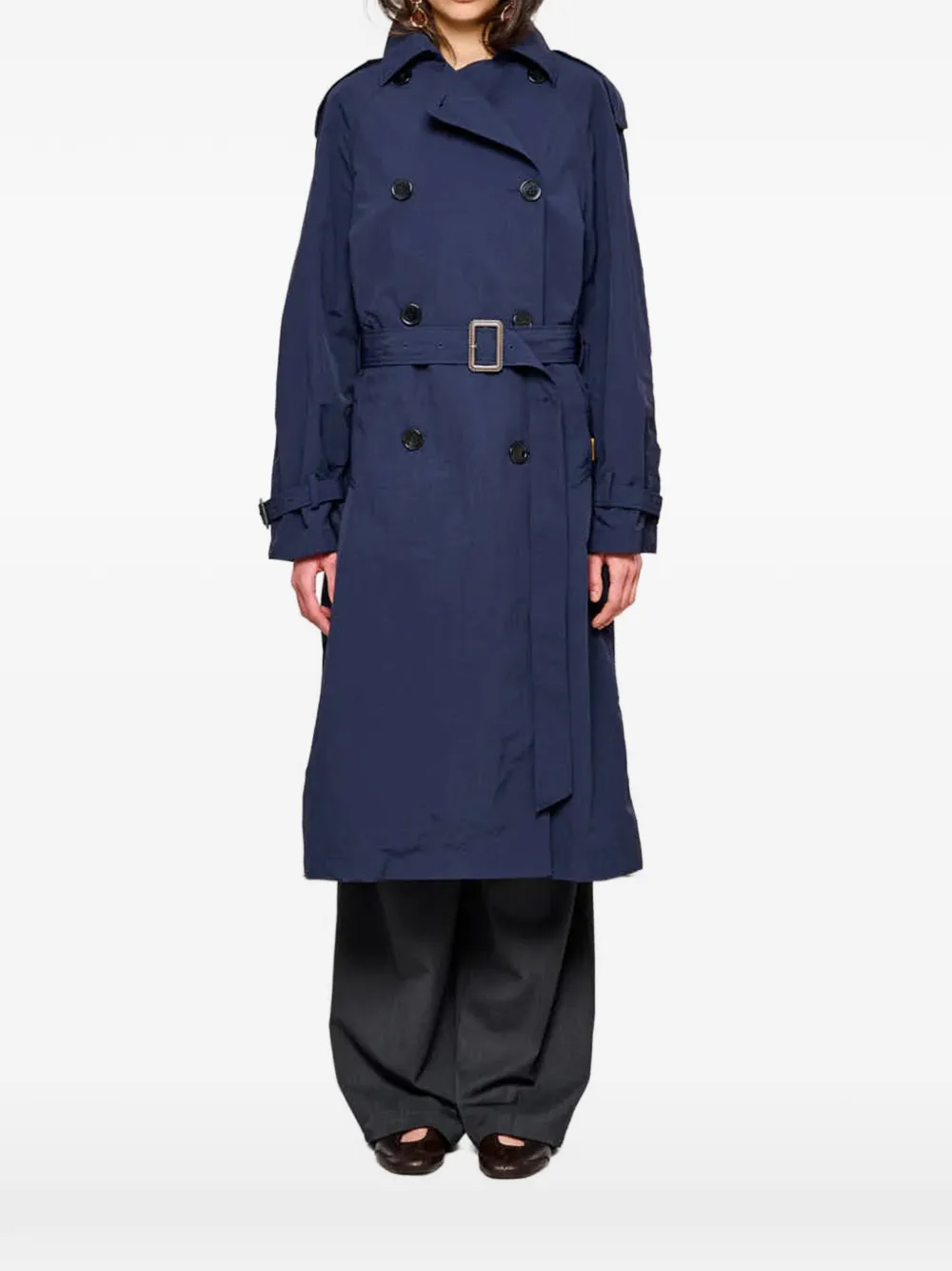 OOF WEAR belted trench coat - Blu