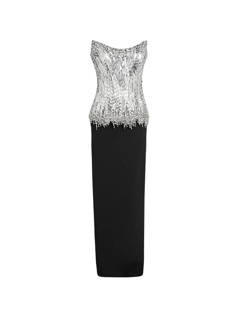 Safiyaa Regan Crystal-embellished Corset-style Maxi Dress In Black