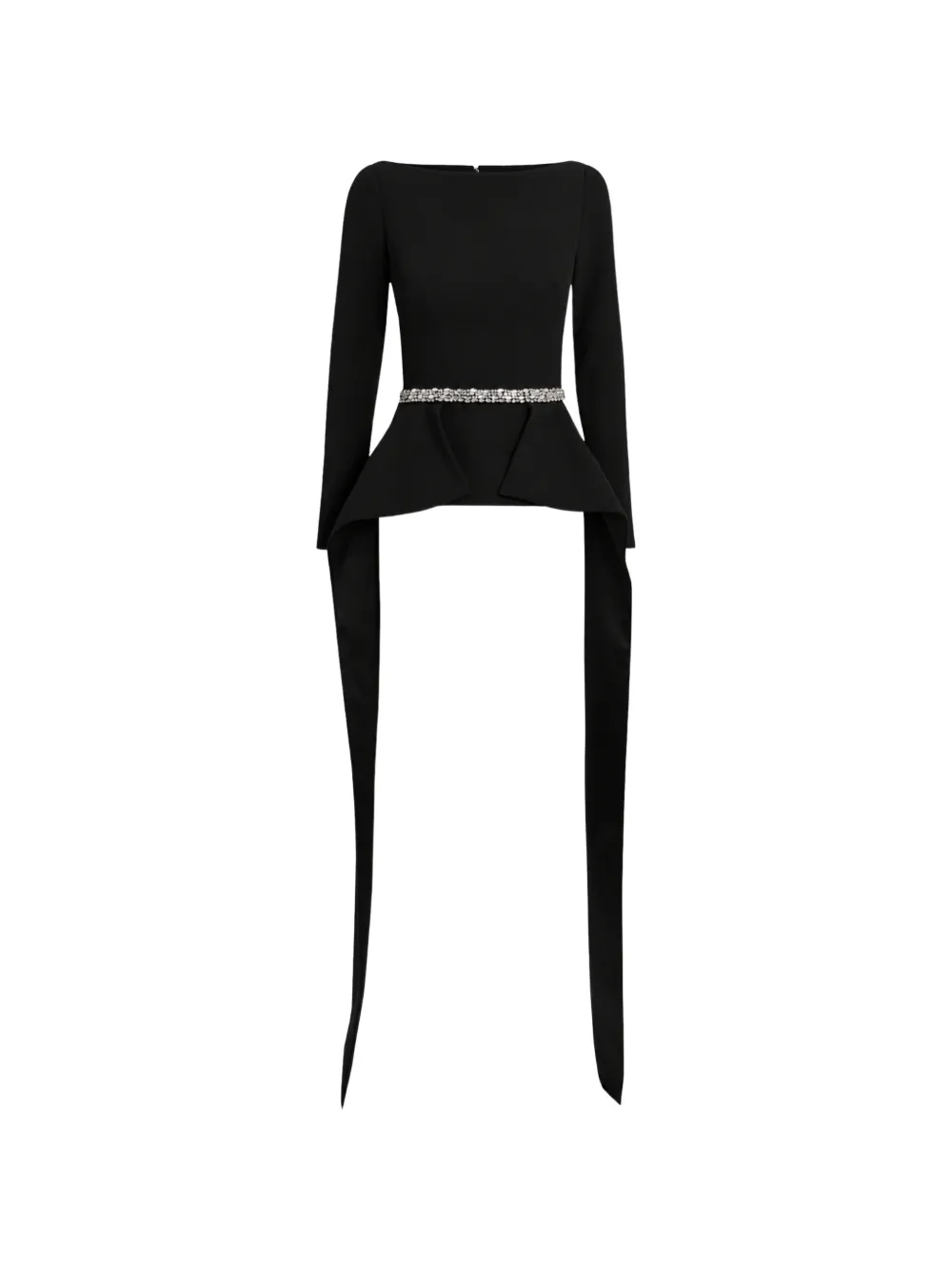 Safiyaa Dylan Crystal-embellished Peplum Top In Black