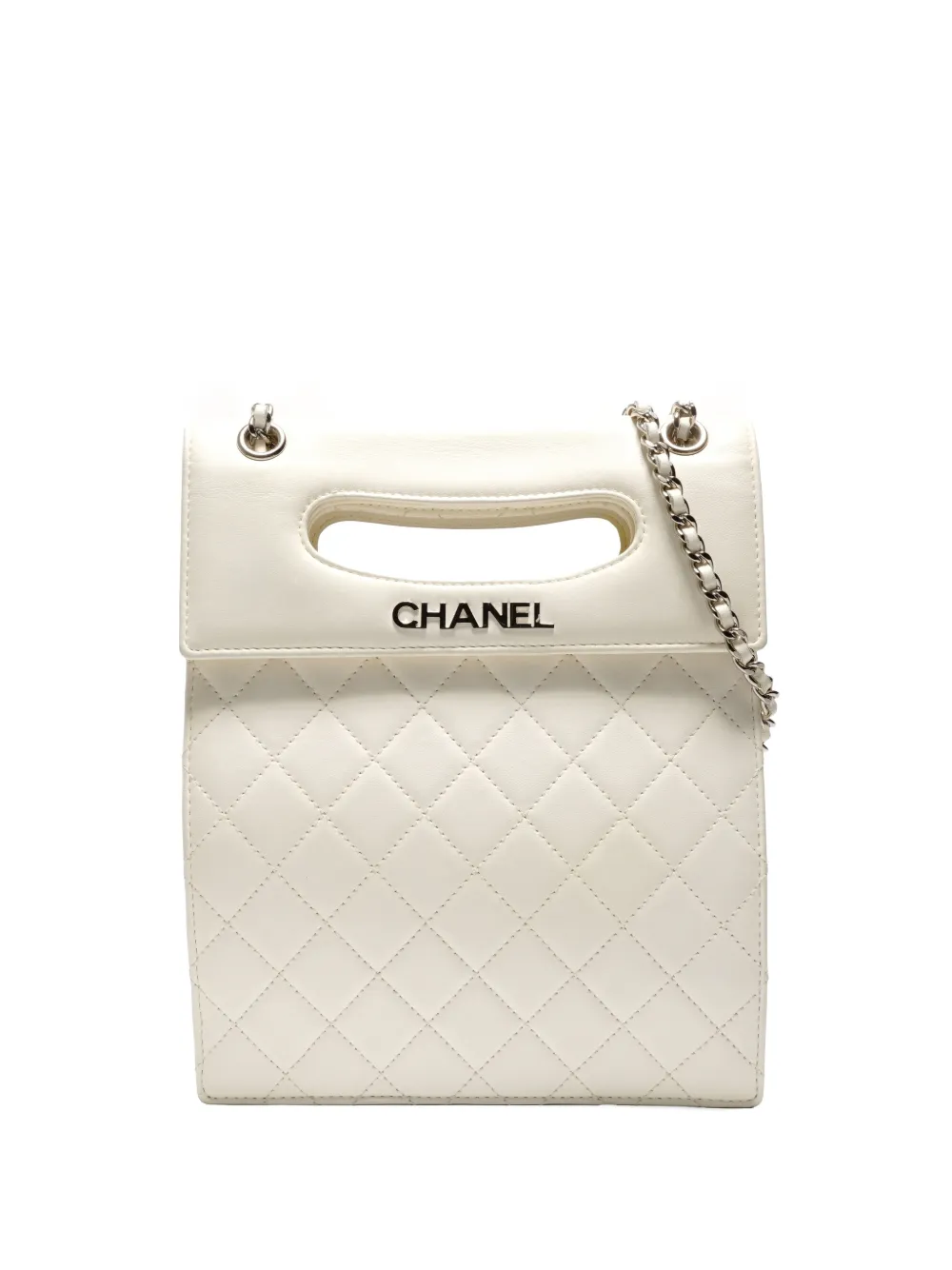 CHANEL Pre-Owned 2014 diamond-quilted shoulder bag - Bianco