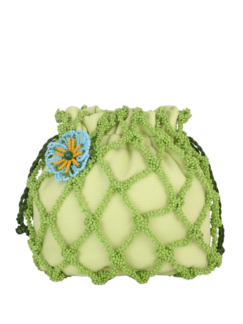 Rosantica Selene Codette beaded bucket bag - Verde