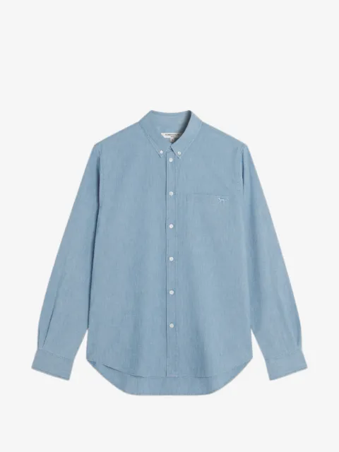 Maison Kitsuné camisa bordada con bolsillo