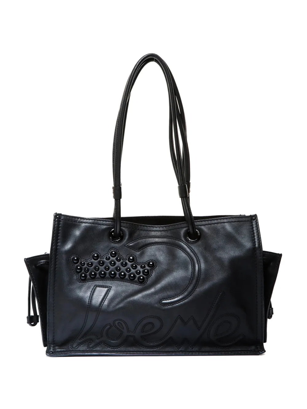 Loewe Pre-Owned 2000s anagram leather totebag - Black