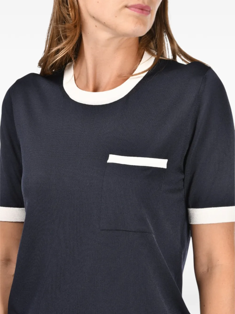 Gran Sasso T-shirt met borstzak Blauw