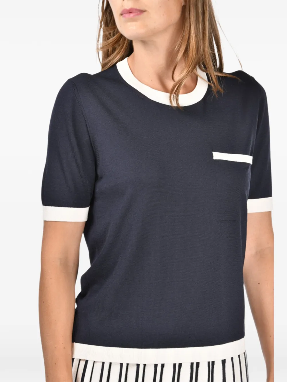 Gran Sasso T-shirt met borstzak Blauw