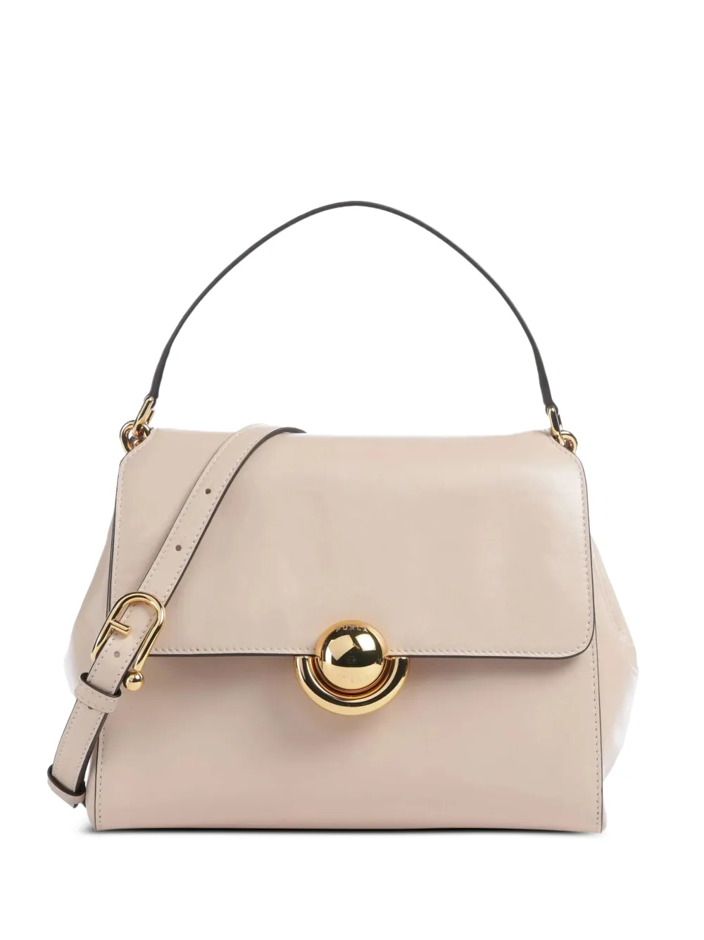 Furla turnlock leather shoulder bag - Neutrals