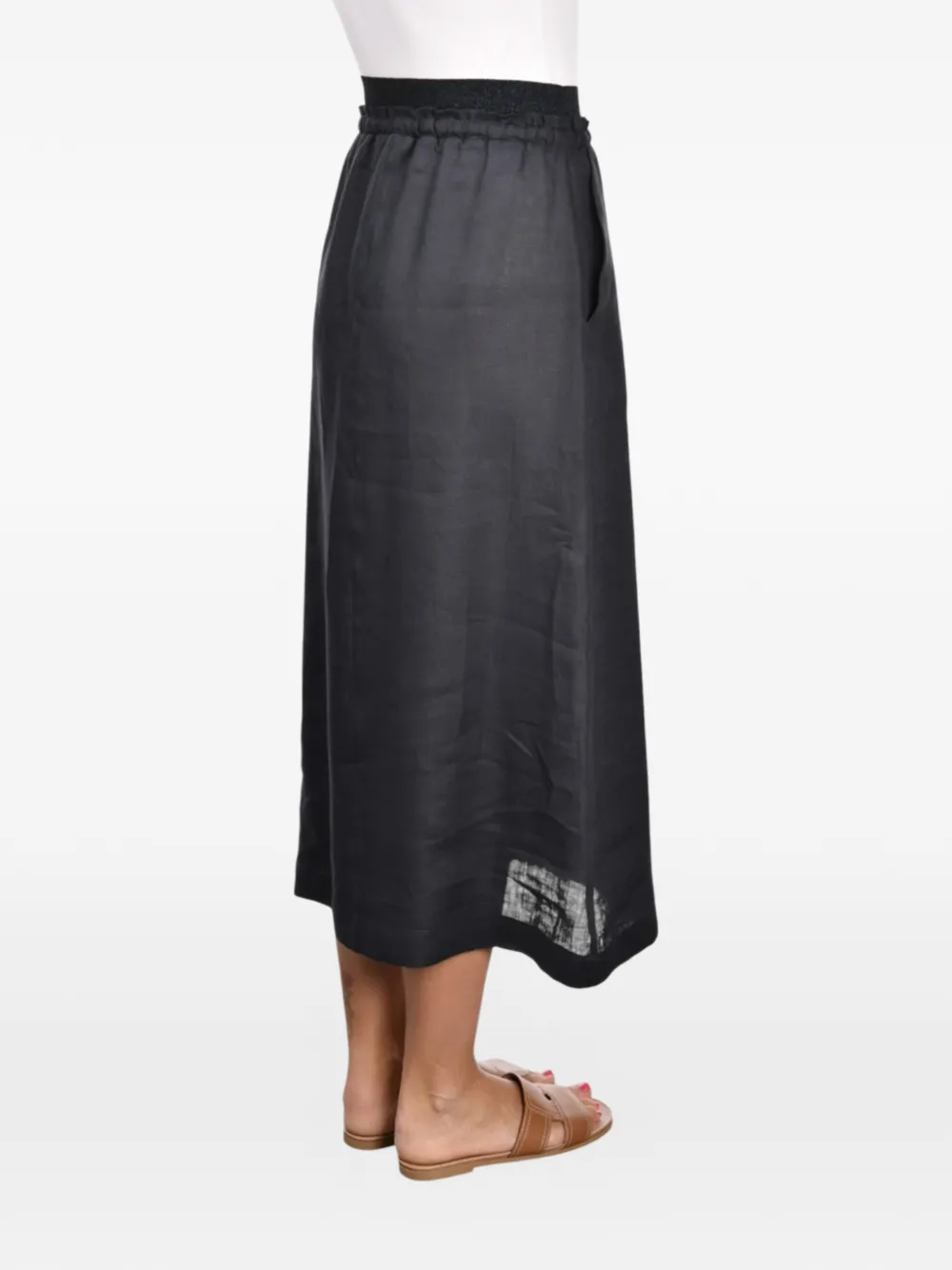  Gran Sasso Drawstring Midi Skirt - Blue 