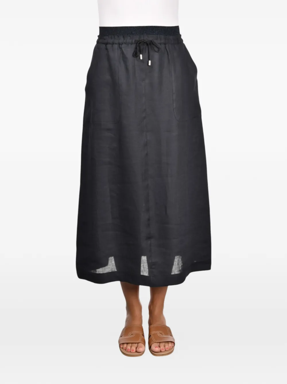 Gran Sasso drawstring midi skirt - Blu