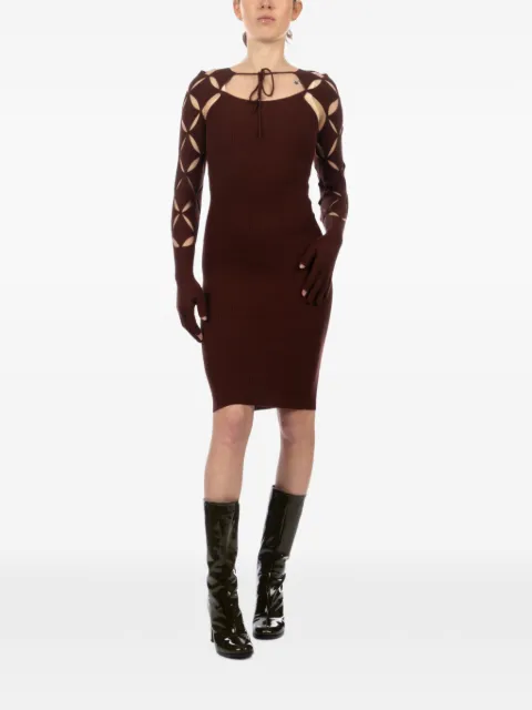 Isa Boulder Argyle-sleeve cut-out mini dress