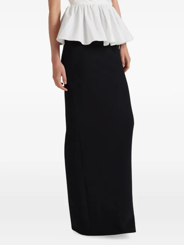 Safiyaa Sidha High-waisted Column Maxi Skirt in Black