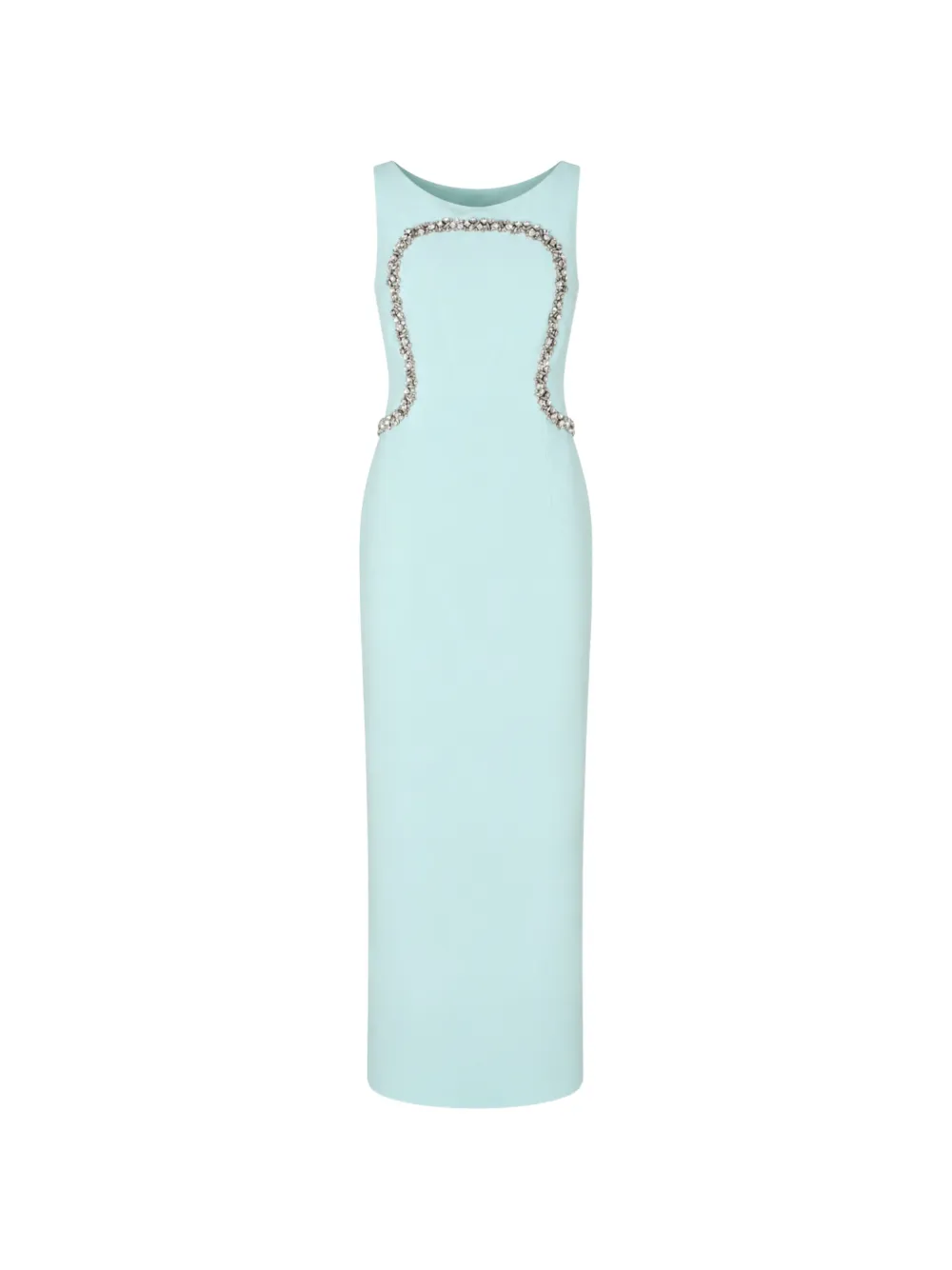 Safiyaa Riley Crystal-embellished Boat-neck Gown In Blue