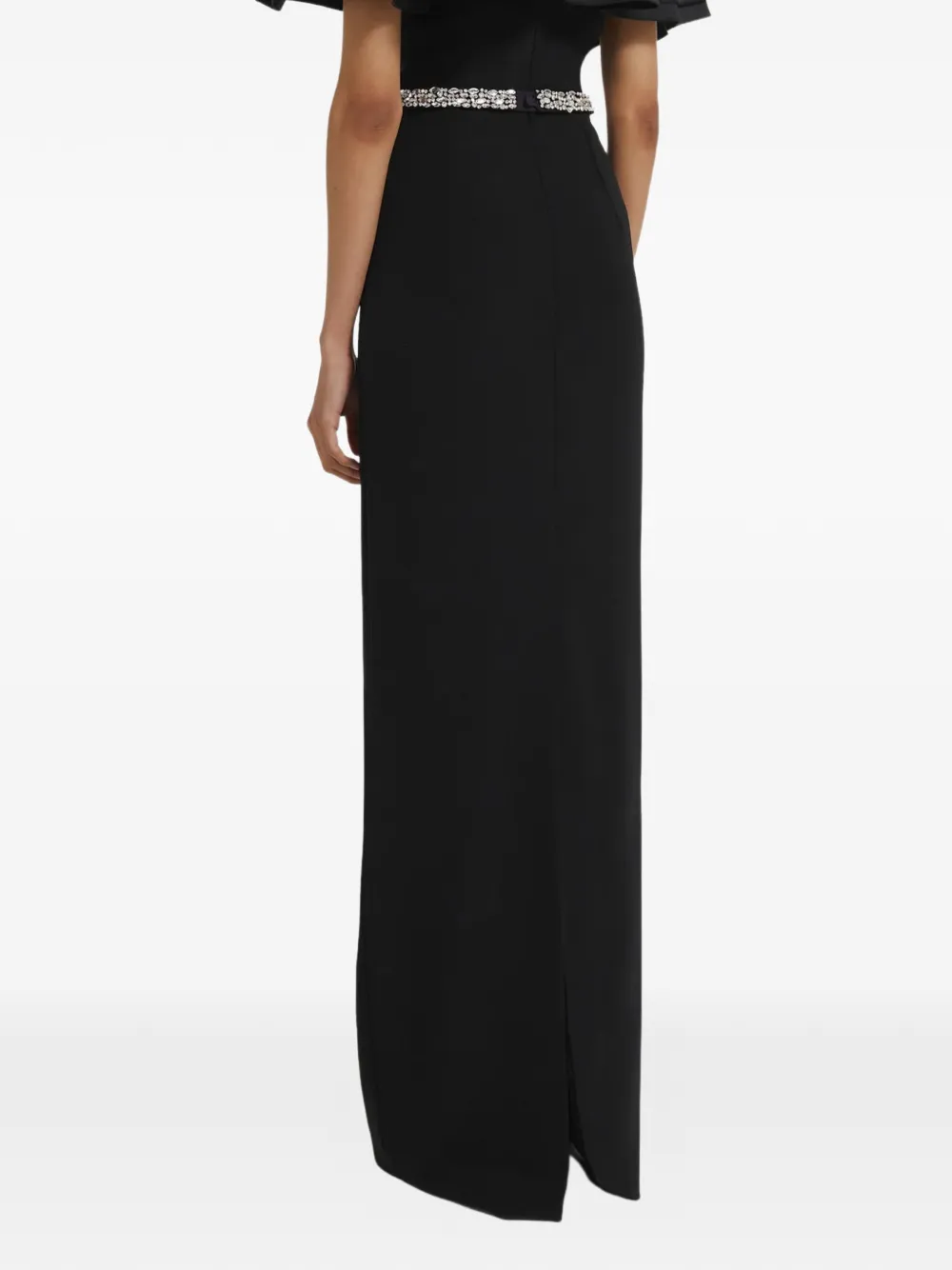 Safiyaa Ryan off-shoulder maxi-jurk Zwart