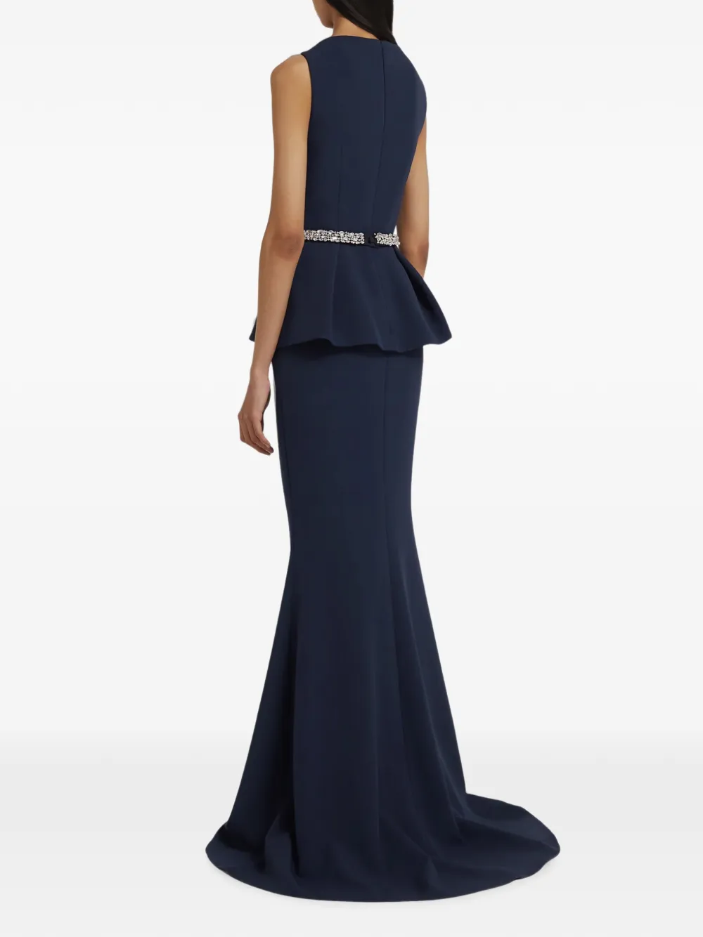 Safiyaa Carter crystal-embellished peplum gown Blauw