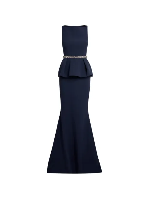 Safiyaa Carter crystal-embellished peplum gown