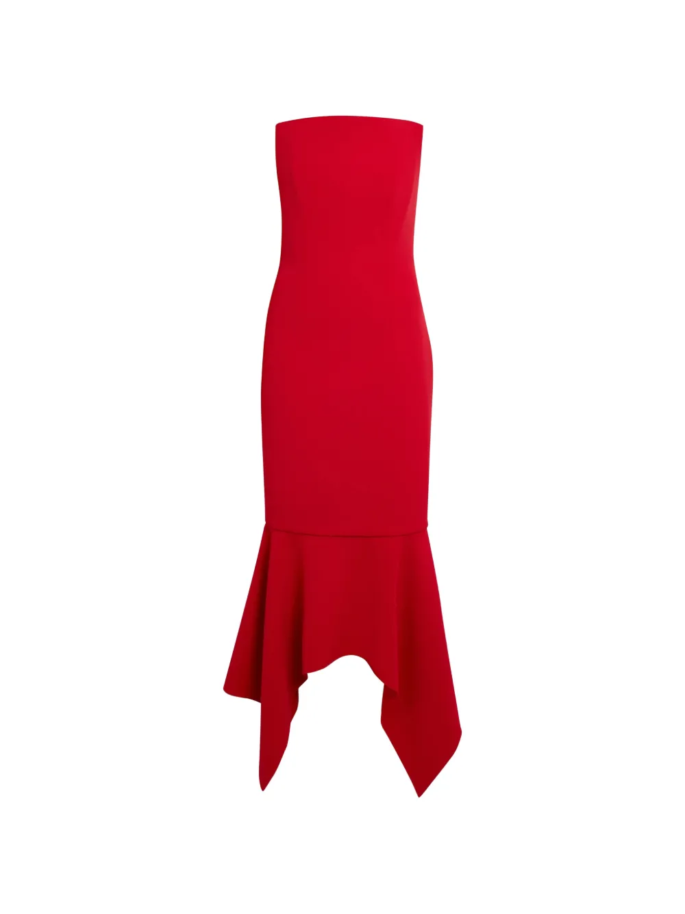 Safiyaa Tegan asymmetric midi dress - Red