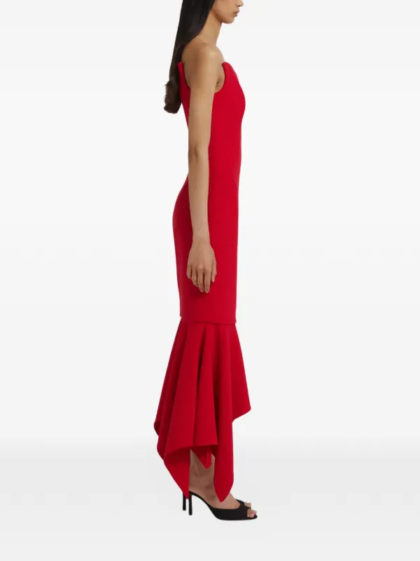 red safiyaa dress Rossa Dazzling Red Long Dress  Maison Safiyaa USA