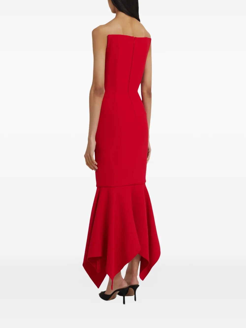 Safiyaa Tegan asymmetrische midi-jurk Rood
