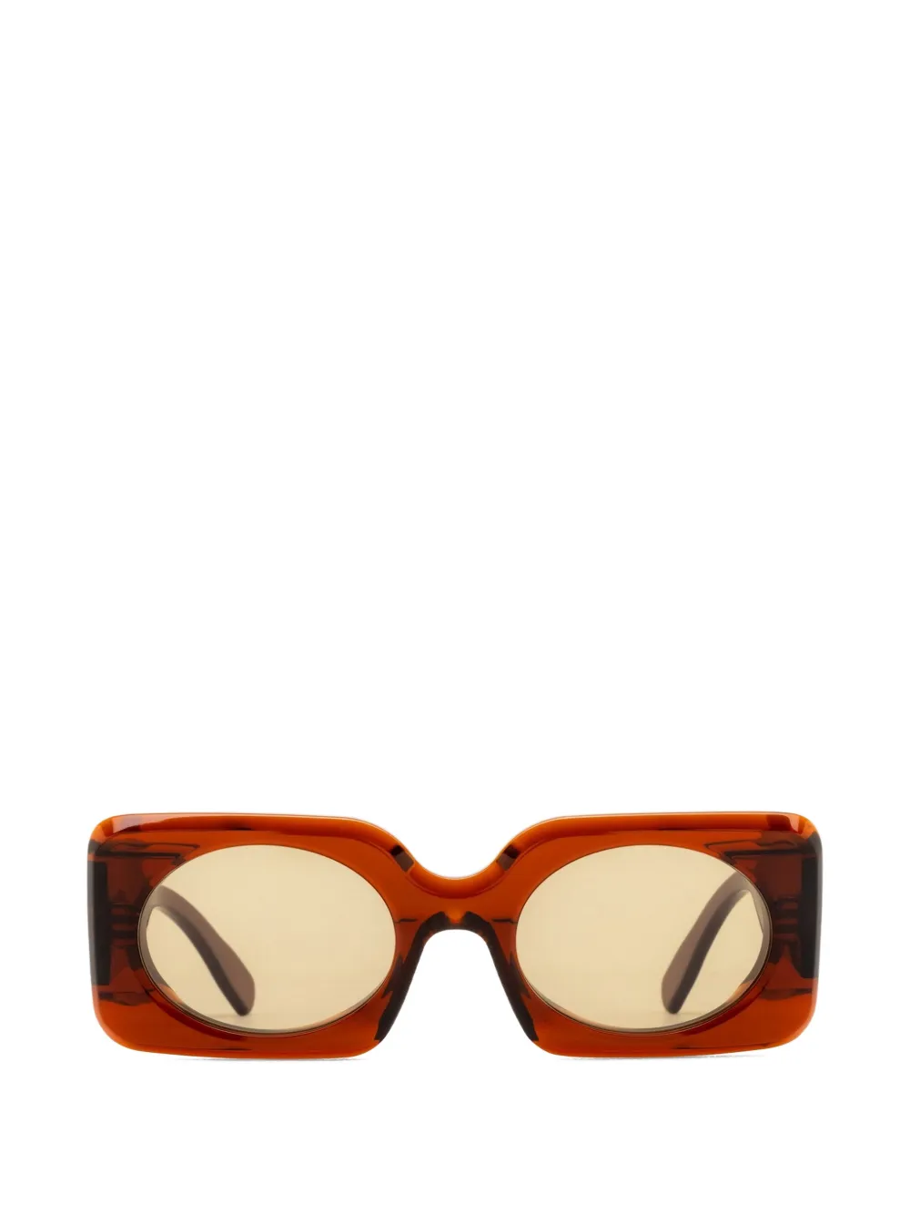 AUDE HEROUARD Gisele geometric-frame sunglasses - Braun