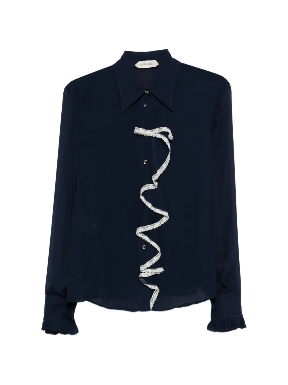 Alberta Ferretti ruffled shirt - Blu