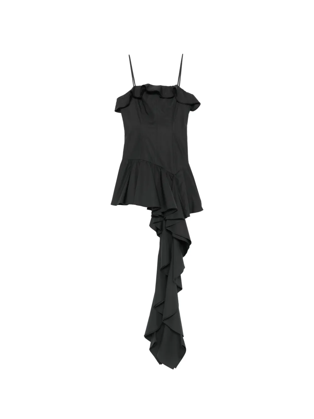 Giuseppe Di Morabito ruffled asymmetric mini dress - Nero