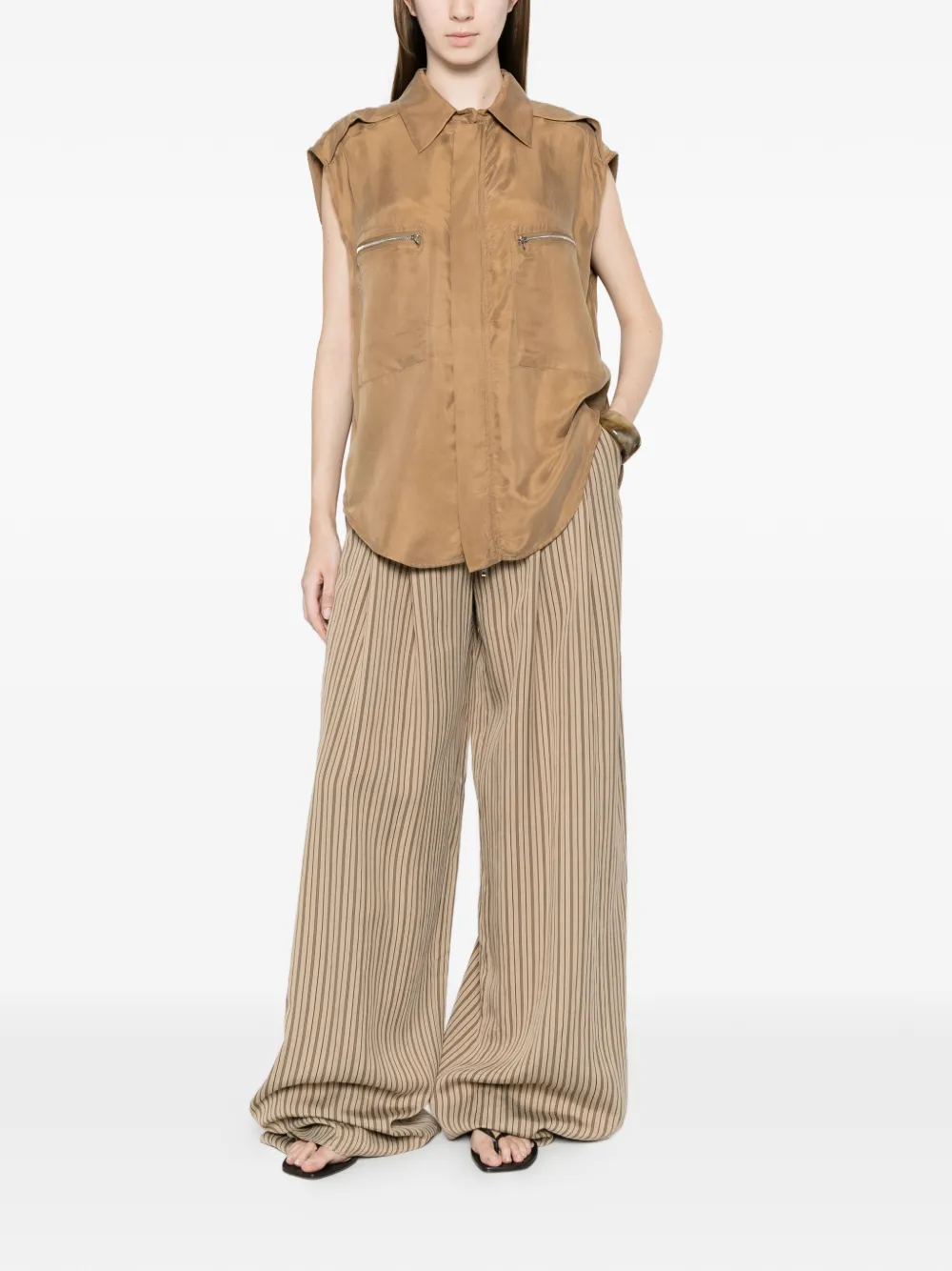  Eleh Zip Pockets Gilet - Neutrals 