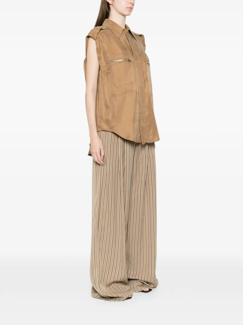  Eleh Zip Pockets Gilet - Neutrals 