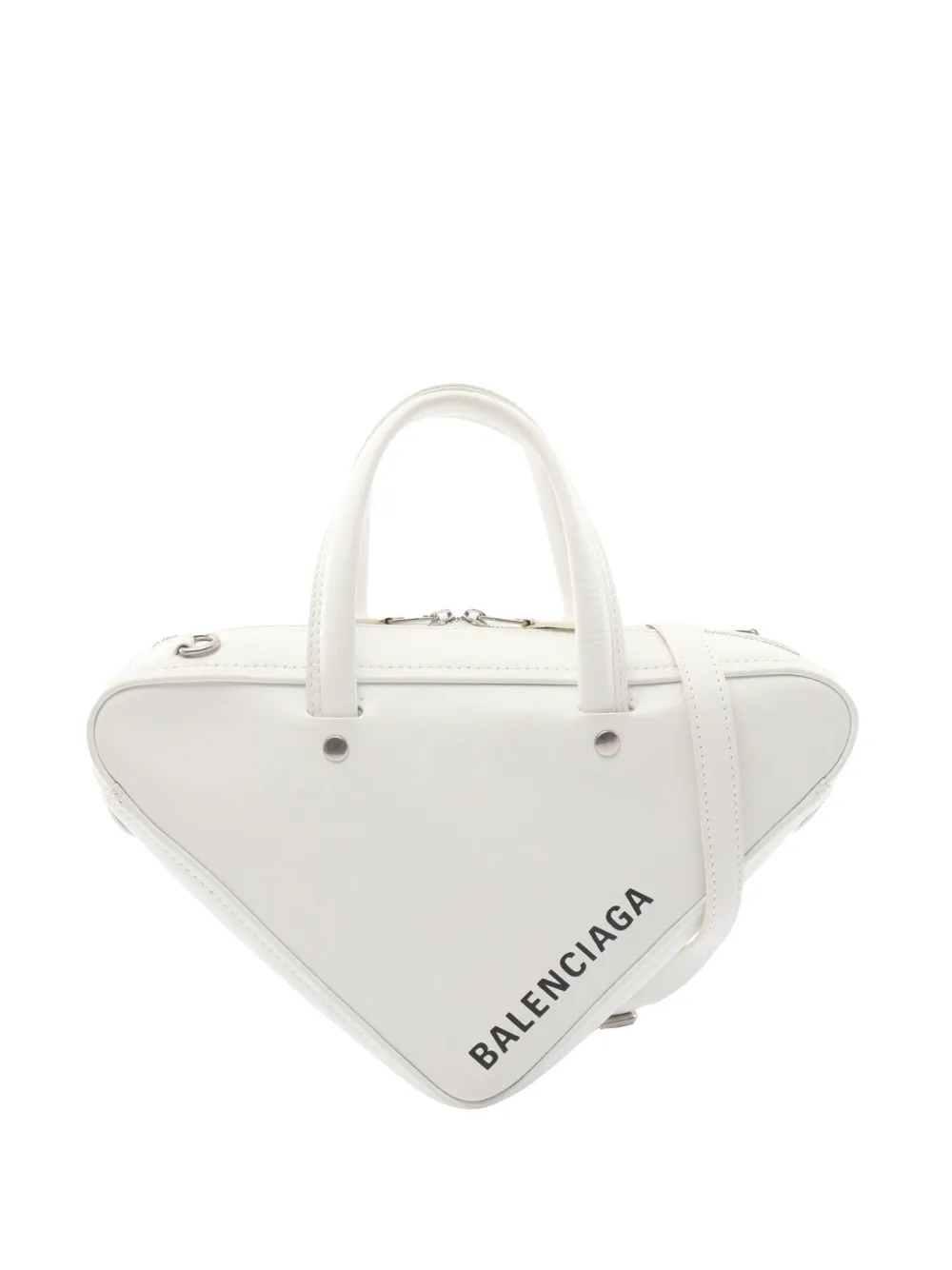 Balenciaga Pre-Owned 2010-2025 S Leather Triangle Duffle Bag satchel - Bianco