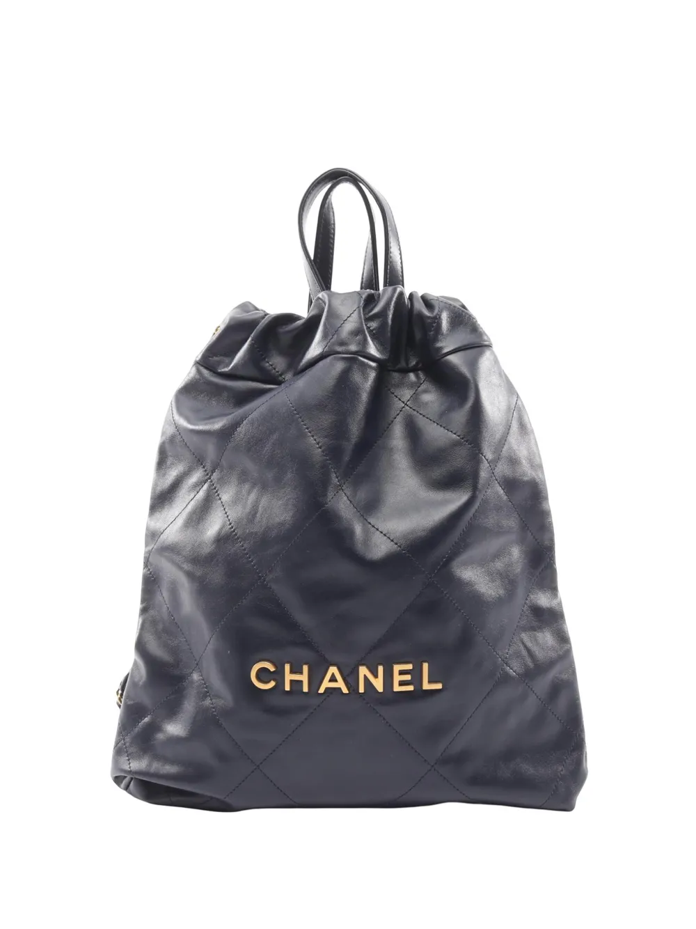 CHANEL Pre-Owned 2021-2025 Shiny Quilted Calfskin 22 backpack - Blau