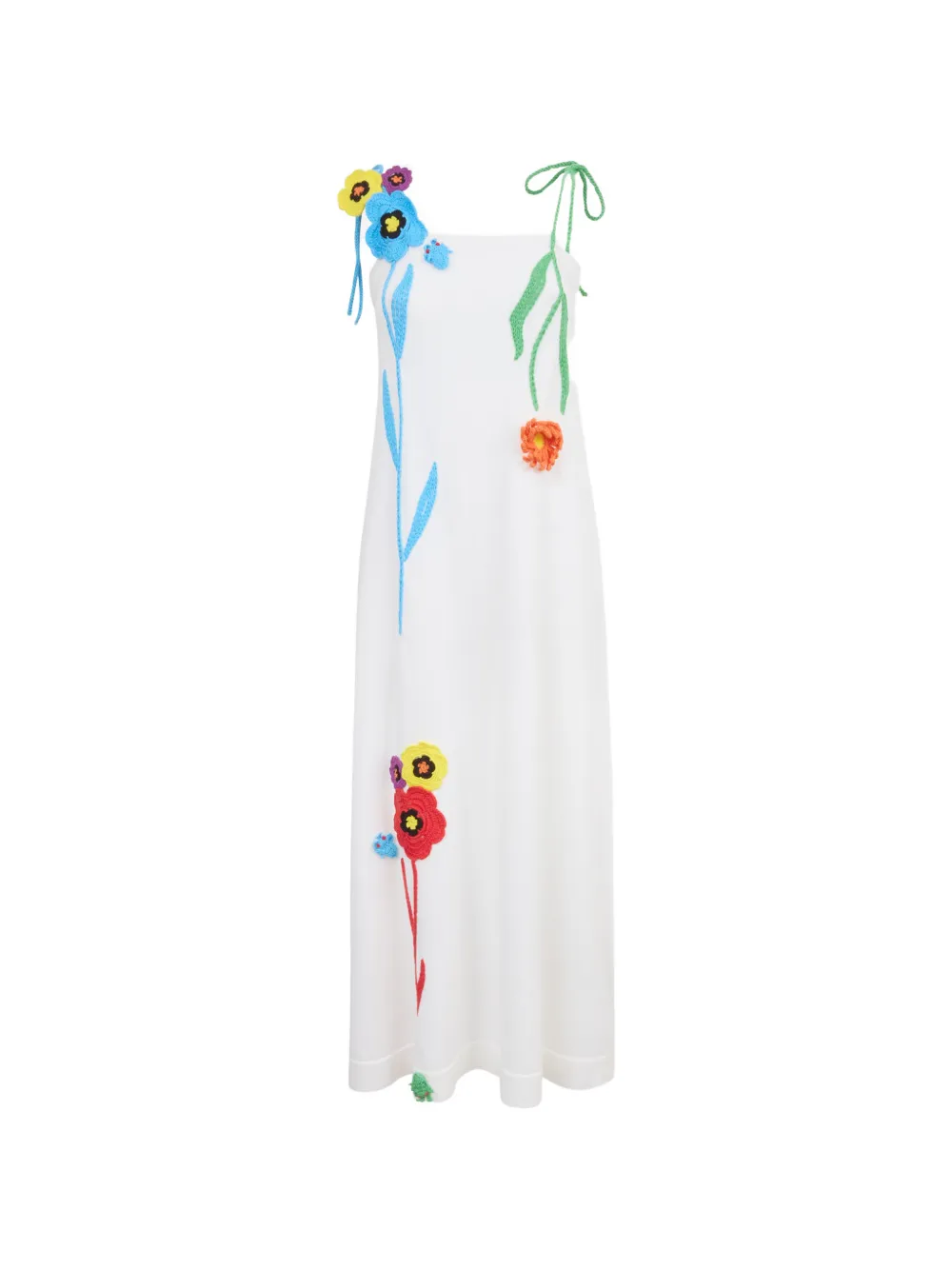 Mira Mikati crochet-flower midi dress - White