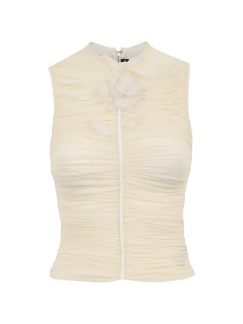 David Koma lace-rose ruched top