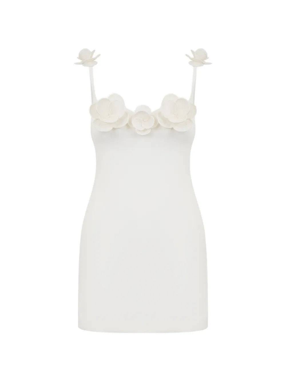 David Koma flower-embellishment mini dress - Bianco
