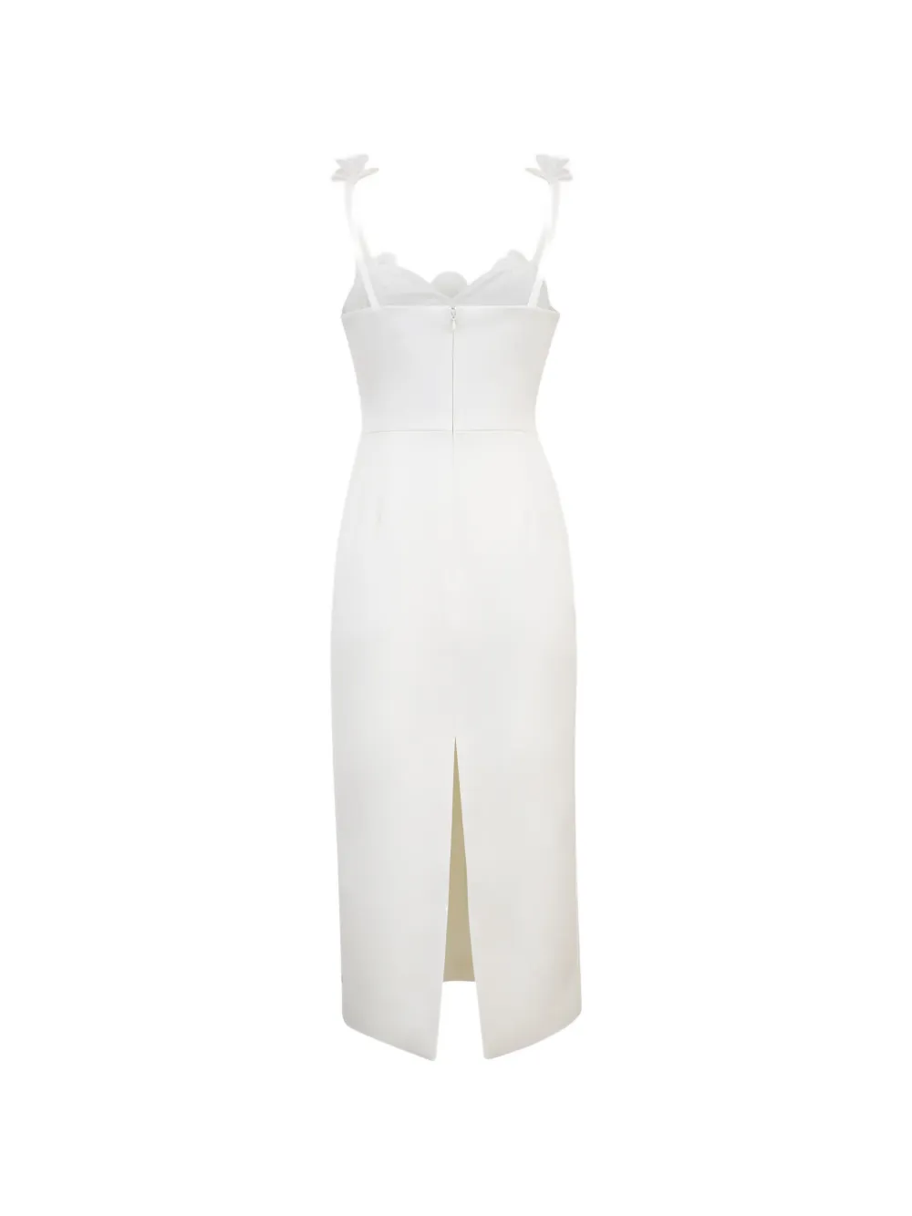 David Koma Midi-jurk verfraaid met bloemen Wit