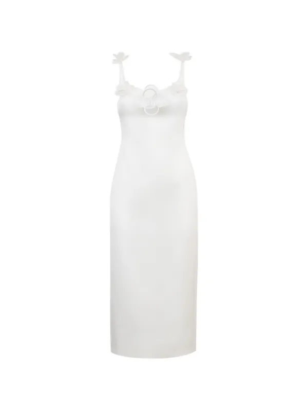 david koma midi dress David Koma POLKA-DOT DISCS AND DRAPED SKIRT MIDI DRESS BLACK/BLACK / 12