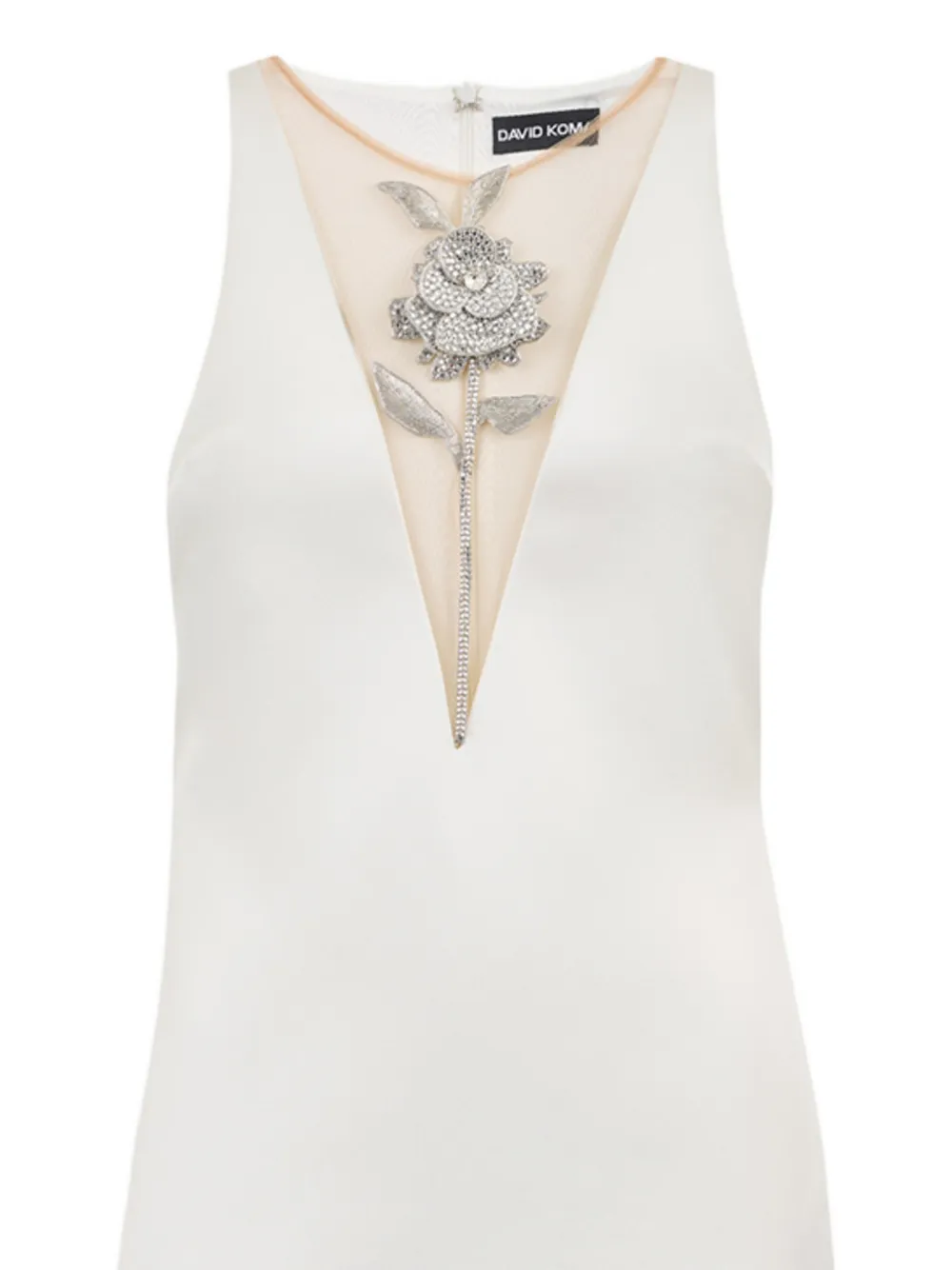 David Koma Mini-jurk met kristallen roos Wit