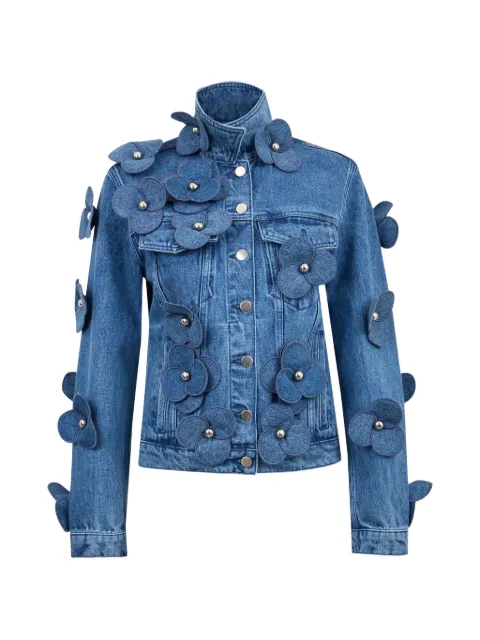 David Koma flower-embellishment denim jacket